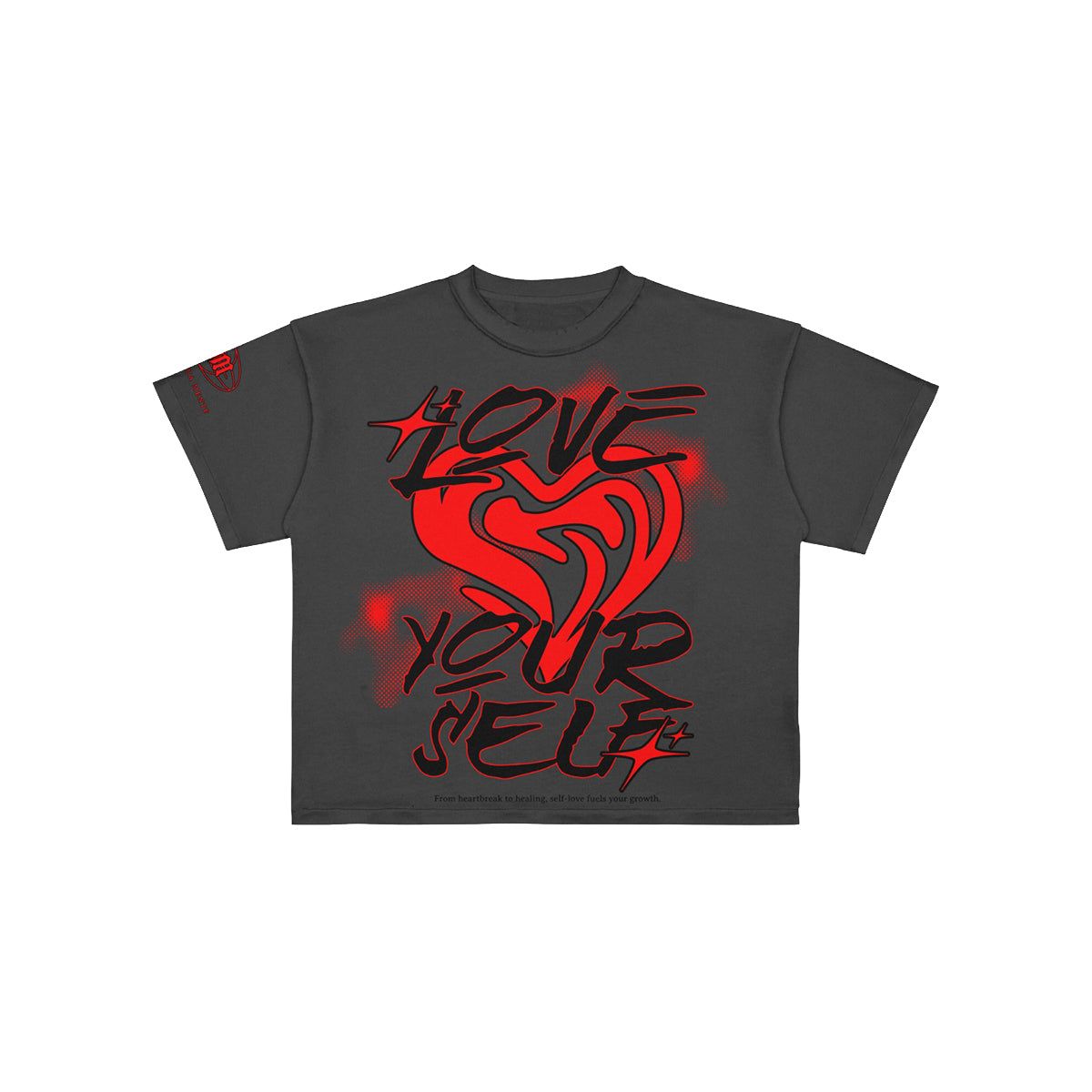 Premium Milano Broken Hearted Crew Neck Shirt Charcoal Gray