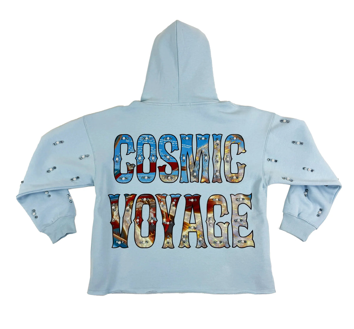 Focus Racer Pearl & Rhinestone Hoodie - Blue