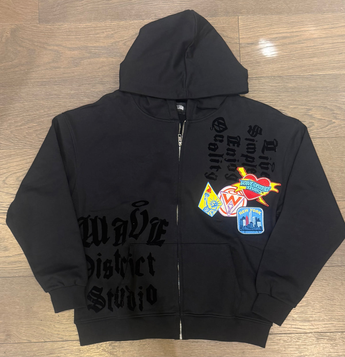 MRWAVE DISTRICT STUDIO PATCHWORK SWEATSUIT - BLACK