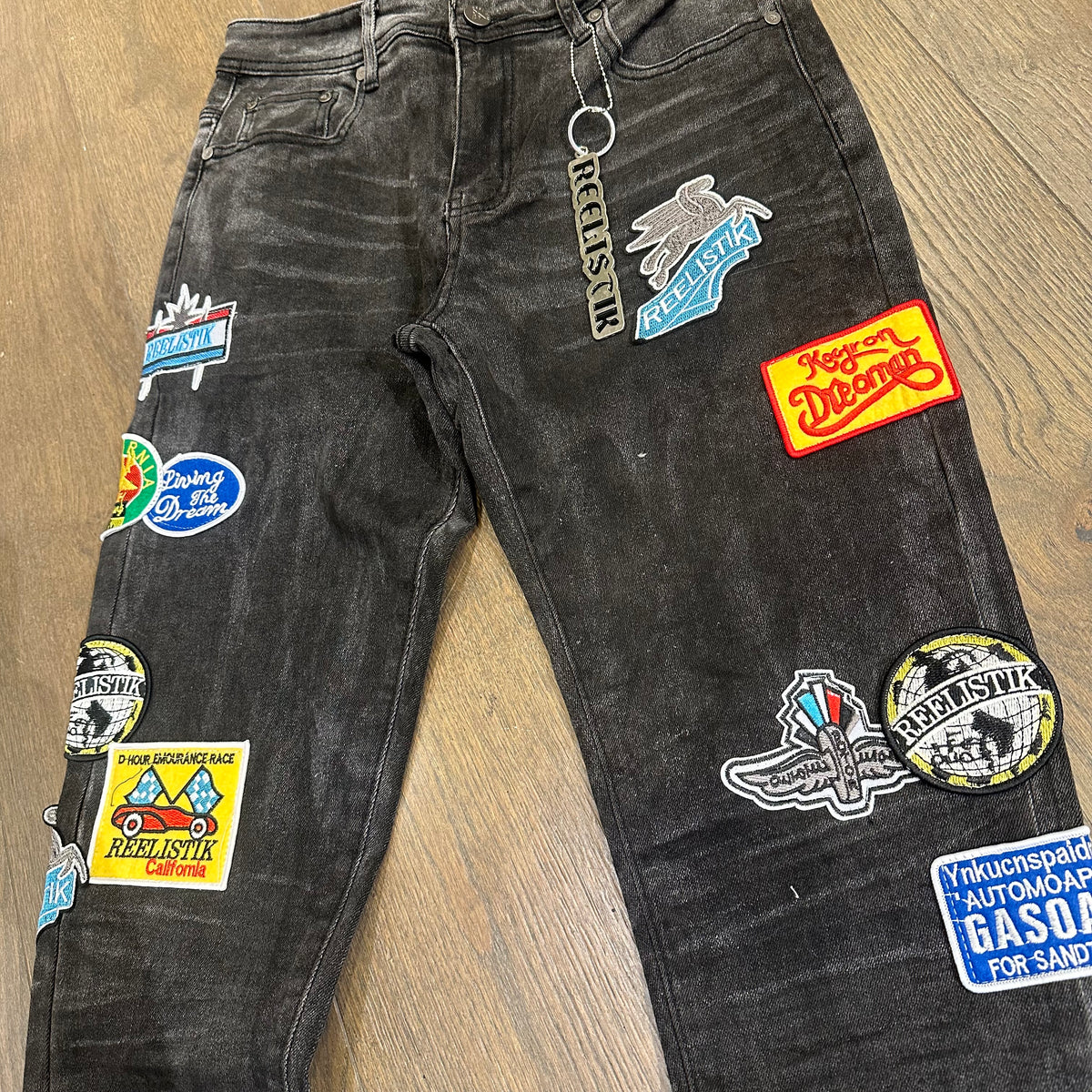 Reelistik DREAMER PATCHES SLIM FIT PATCHED Jeans - Black Wash