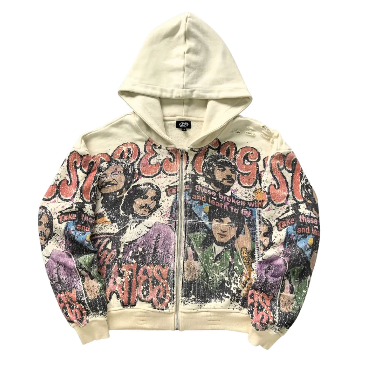 Prestige Black Beatles Hoodie - Cream