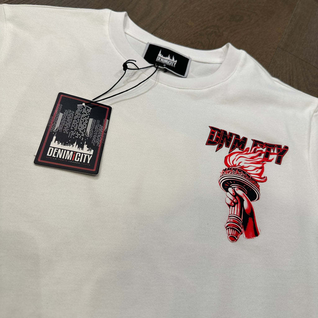 Denim City Liberty & Justice Shirt - White
