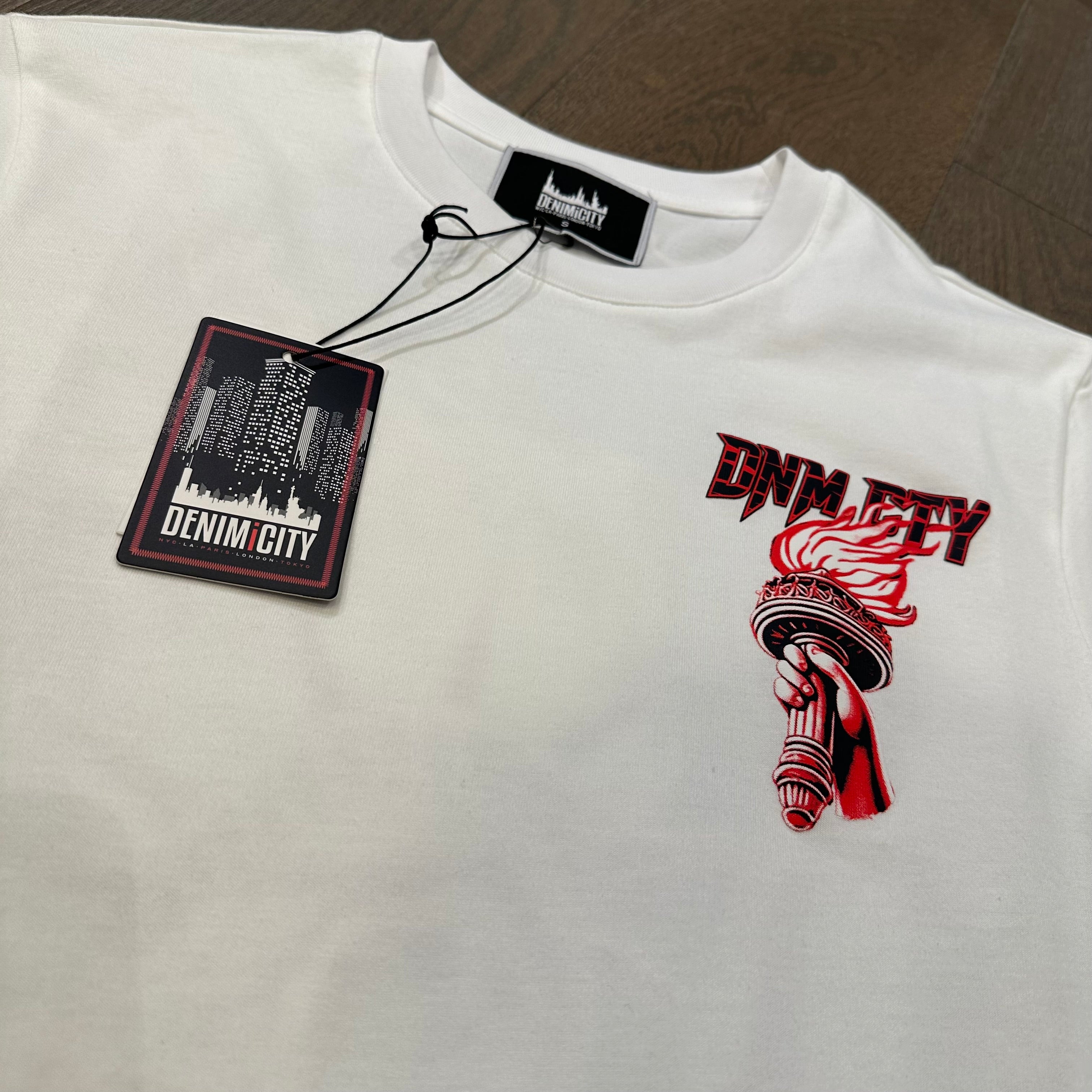 Denim City Liberty & Justice Shirt - White