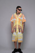 Vicious Yellow CROCHET BUTTON DOWN SET