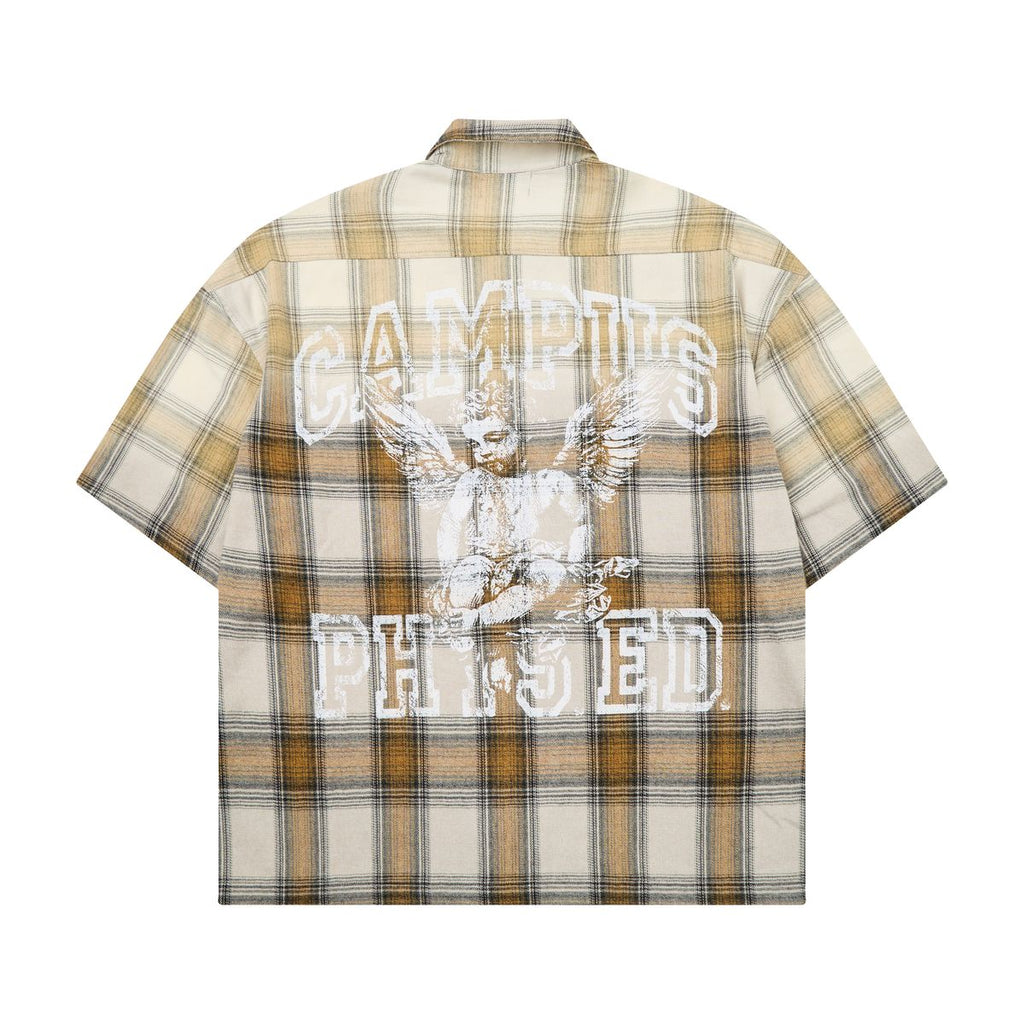 Campus Goods Saint Sun Fade Flannel - Cream/Brown