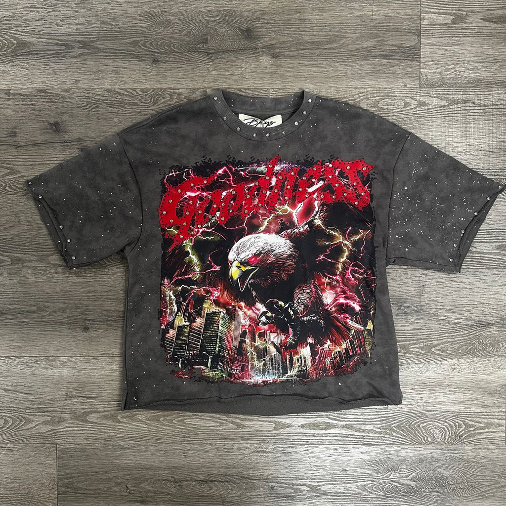 BKYS NO BRAKES CROPPED SHIRT - CHARCOAL