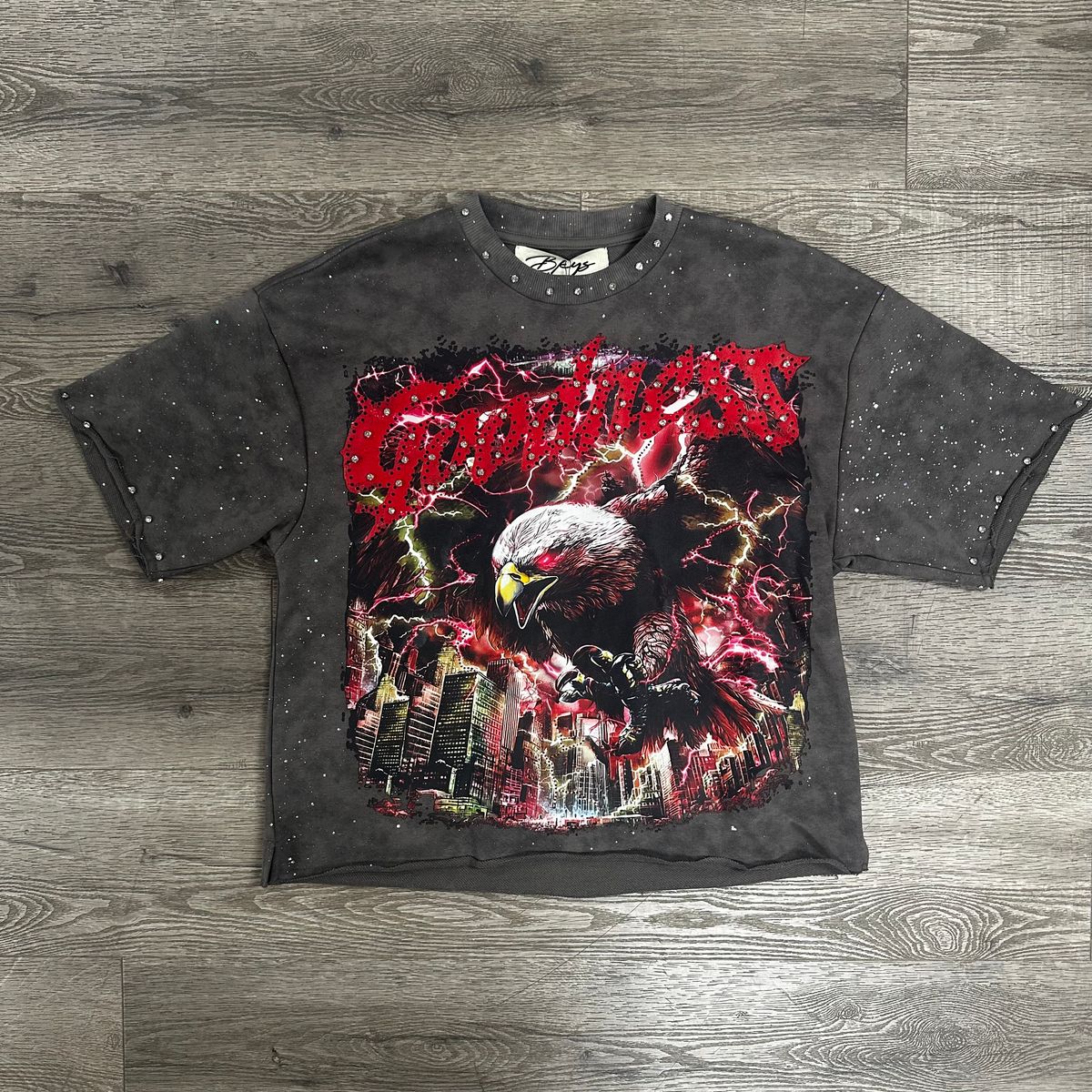 BKYS NO BRAKES CROPPED SHIRT - CHARCOAL
