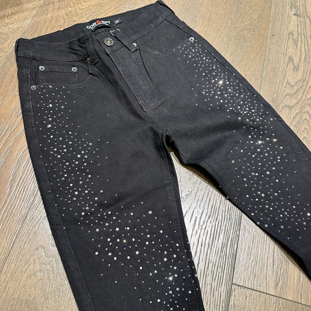 Concept Starlight Stacked Jeans - Jet Black