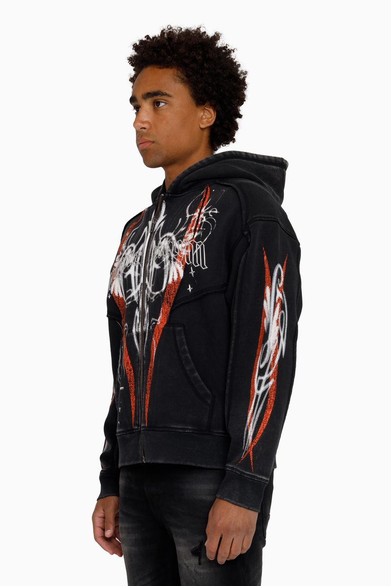 Smoke Rise Airbrush Momentum Zip Hoodie - Black