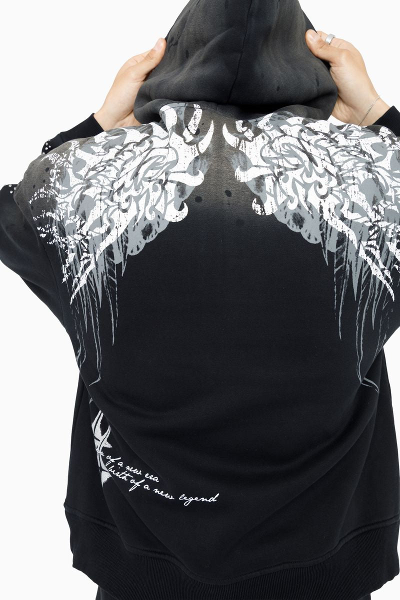 Smoke Rise Sacred Dawn Zip Hoodie - Black