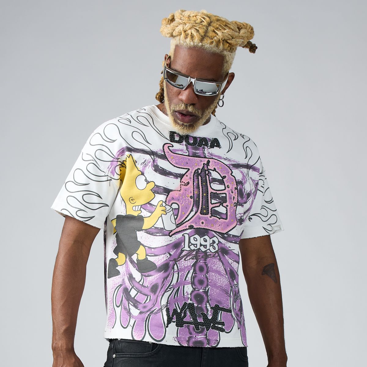 Duaa X-Ray Shirt - White & Purple