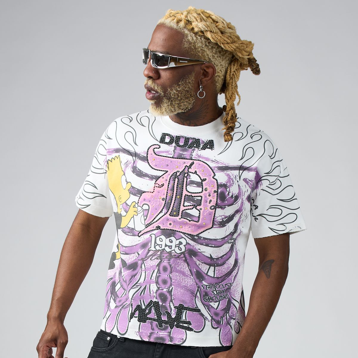 Duaa X-Ray Shirt - White & Purple