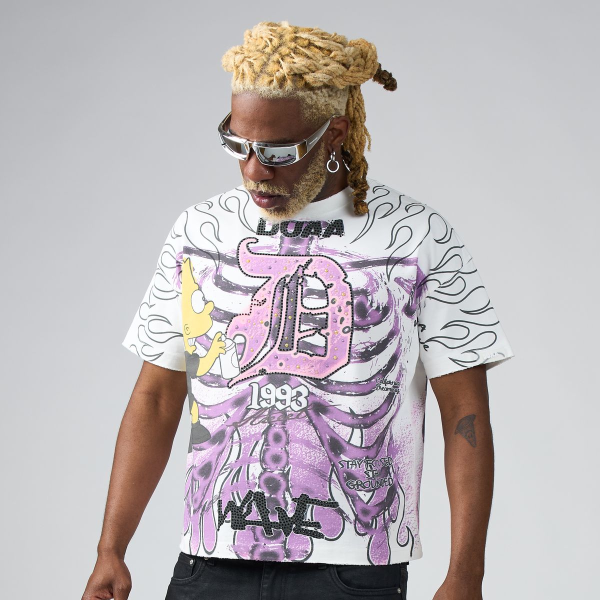 Duaa X-Ray Shirt - White & Purple