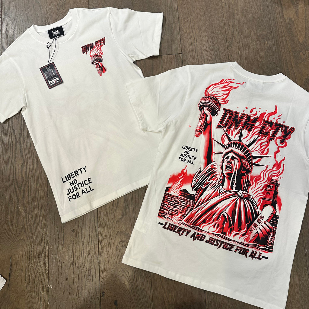 Denim City Liberty & Justice Shirt - White