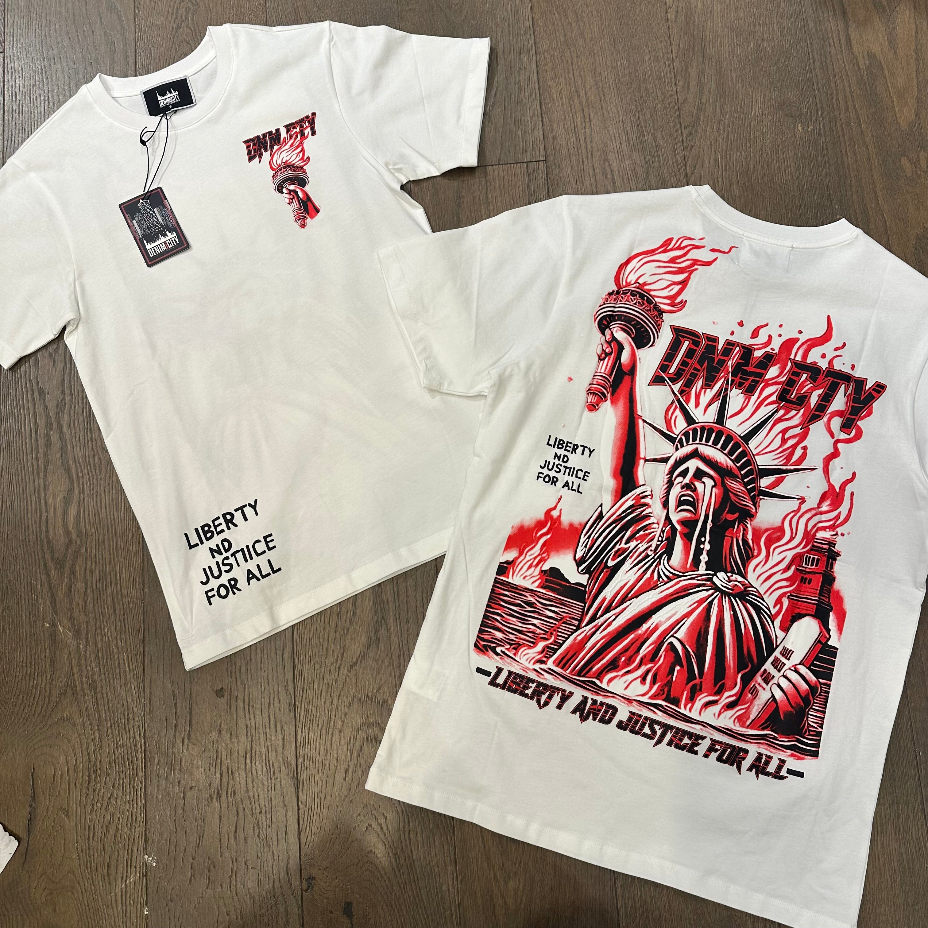 Denim City Liberty & Justice Shirt - White