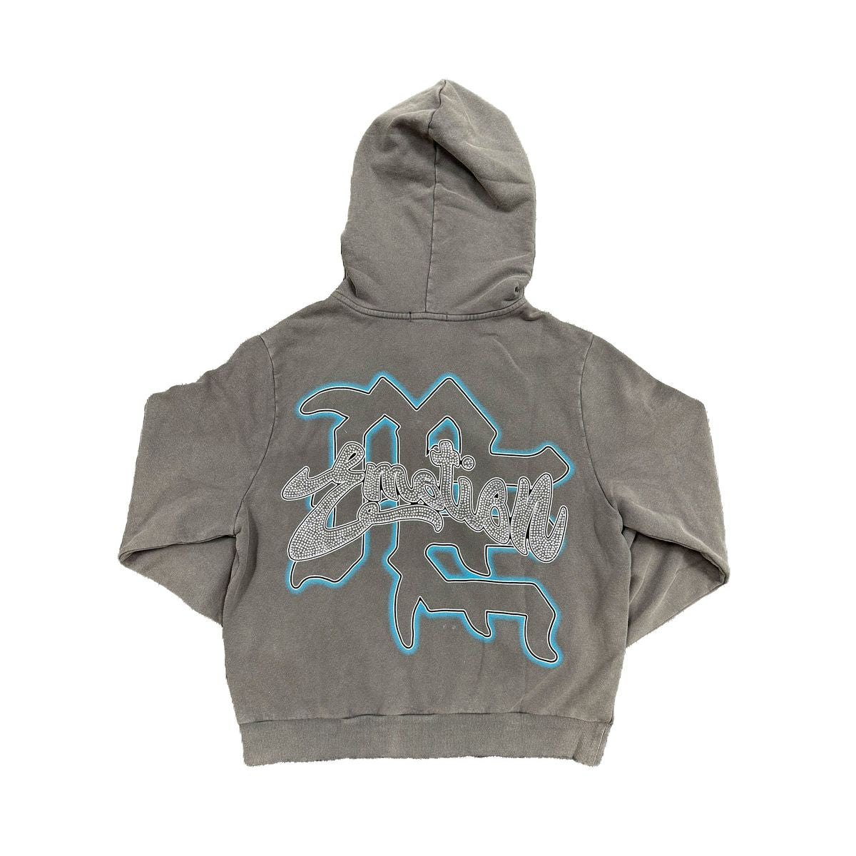 Mixed Emotions “Angel Rhinestone” Hoodie - Grey