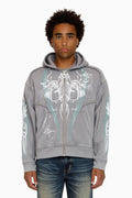 Smoke Rise Airbrush Momentum Zip Hoodie - Grey