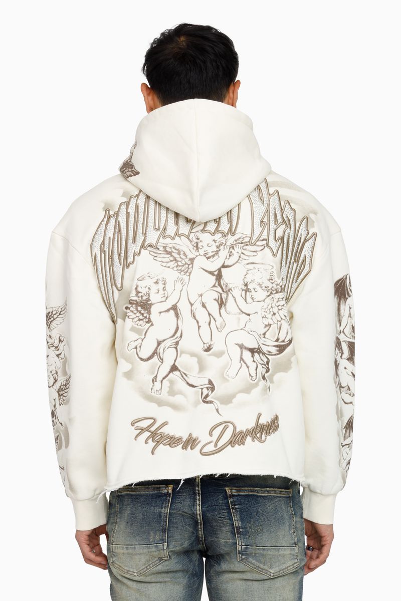 Smoke Rise Trouble In Peace Zip Hoodie - Cream