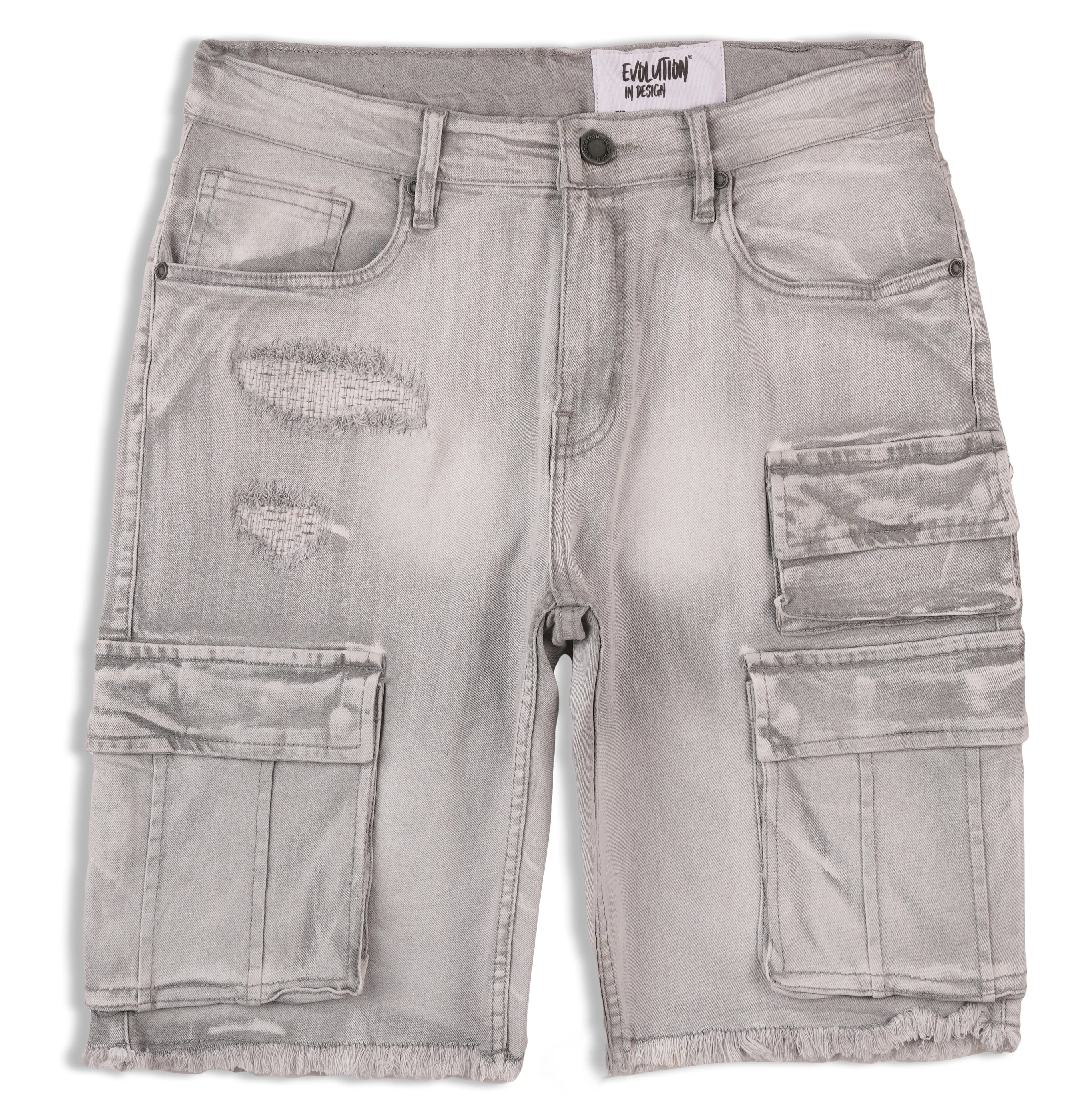 Evolution MEN'S STAPLE DENIM CARGO SHORTS - Grey