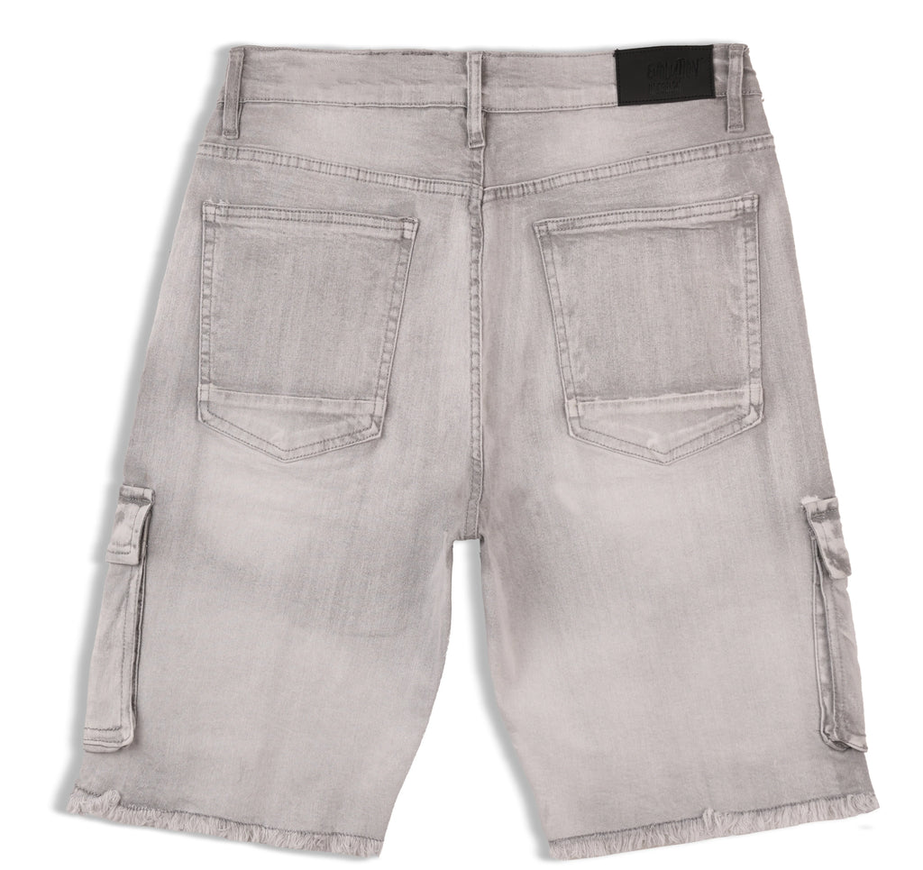 Evolution MEN'S STAPLE DENIM CARGO SHORTS - Grey