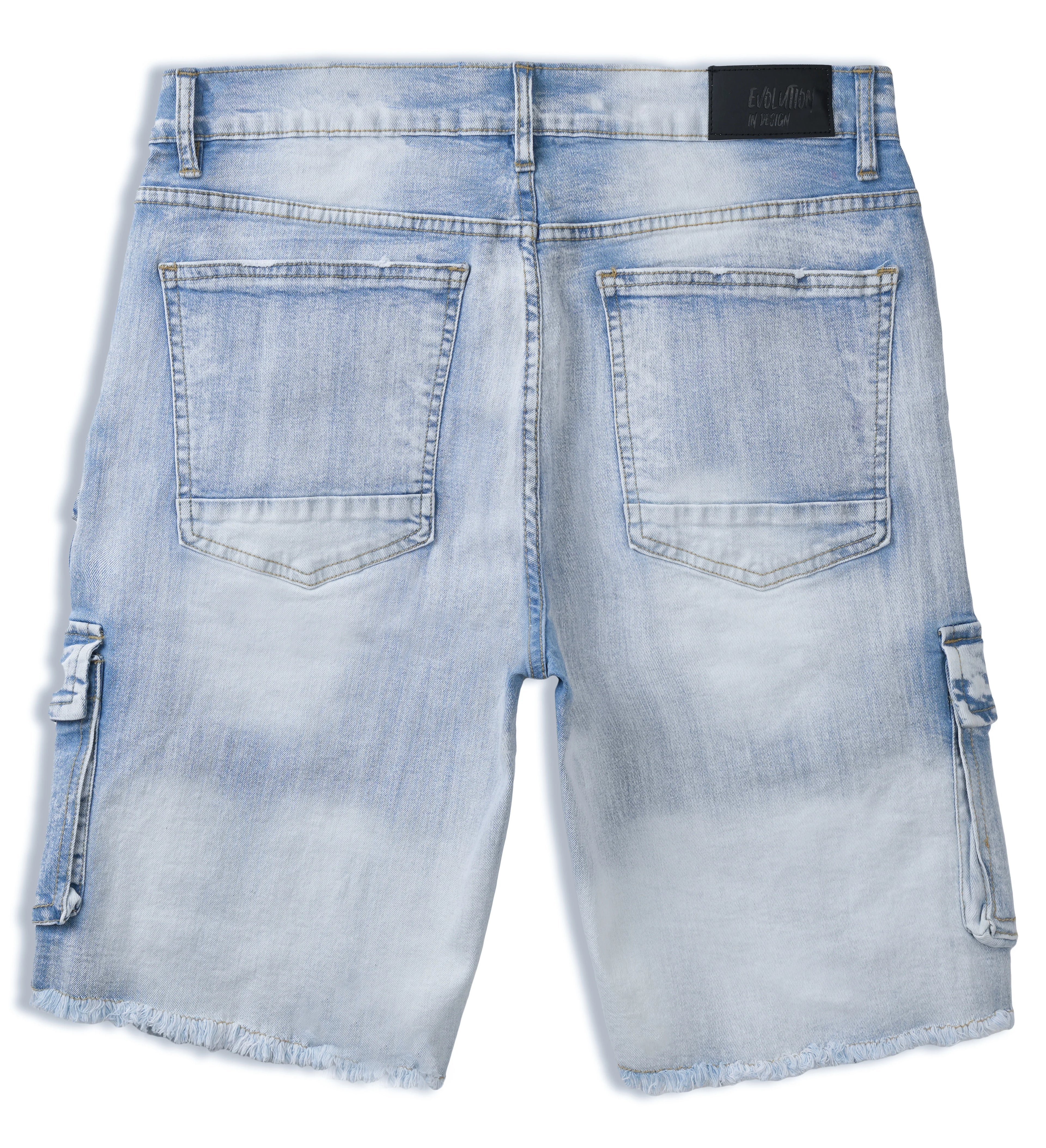 Evolution MEN'S STAPLE DENIM CARGO SHORTS - Ice Blue