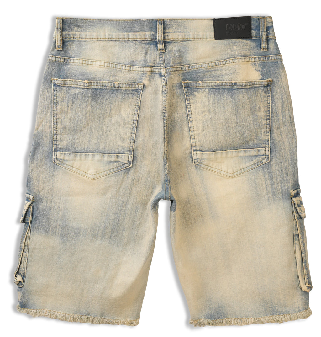 Evolution MEN'S STAPLE DENIM CARGO SHORTS - Vintage
