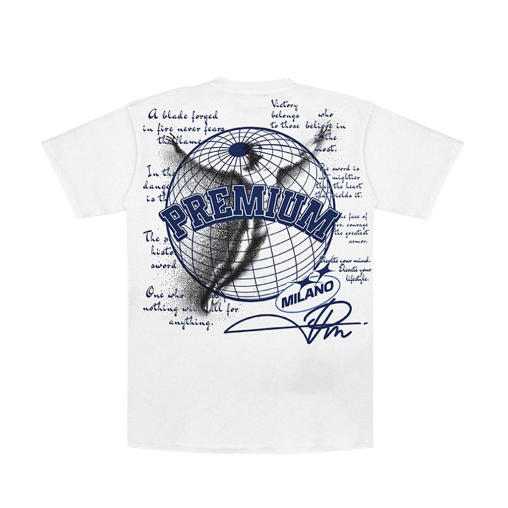 Premium Milano Elevate Your Mind Crew Neck Shirt White