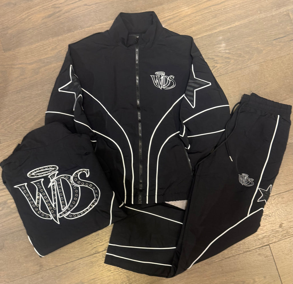 MRWAVE Rhinestone Star Tracksuit - Black
