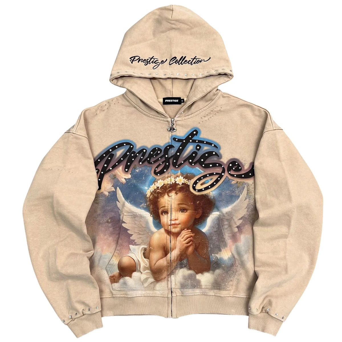 Prestige Angel Hoodie - Cream & Blue