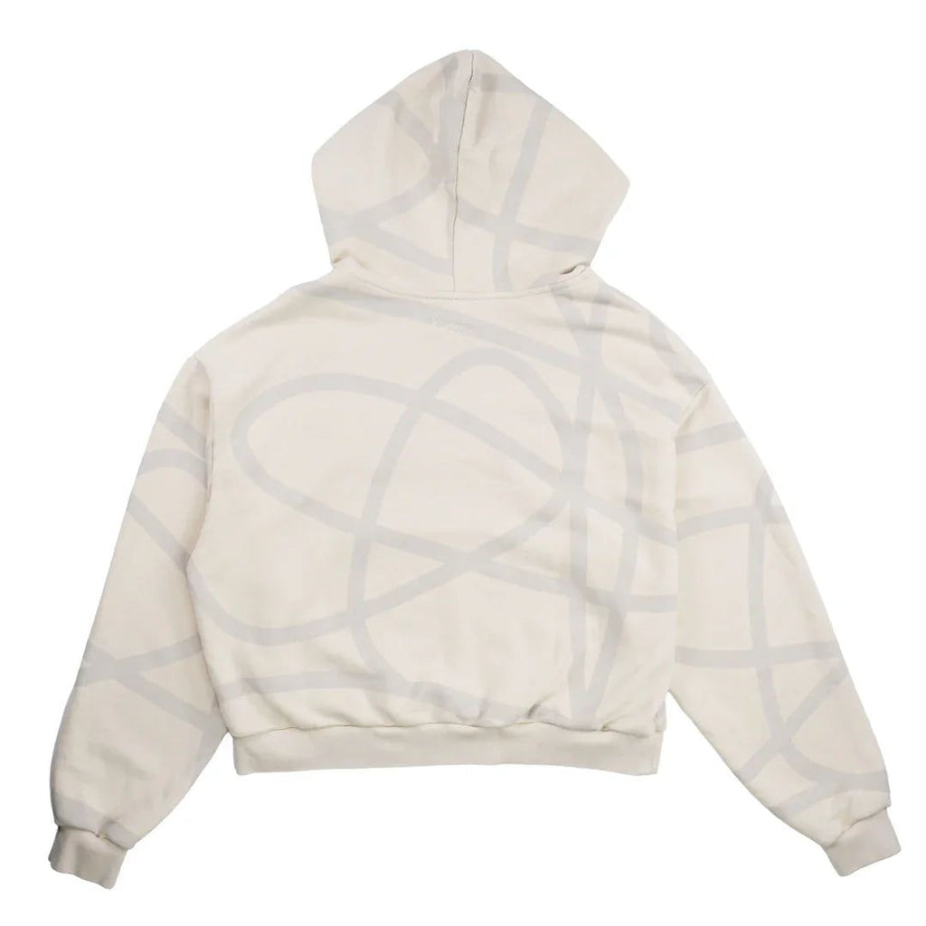 VISIONARY CLUB TWISTED CHAOS DISTRESSED HOODIE - Cream
