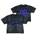 REBEL MINDS GOTHIC SKULL SHIRT - BLACK/PURPLE
