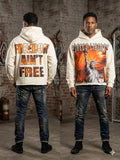 FOCUS STREET LIBERTY RHINESTONE CROPPED HOODIE - Cream