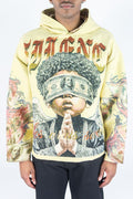 REBEL MINDS SILENCE WINGS TAPESTRY HOODIE - Cream
