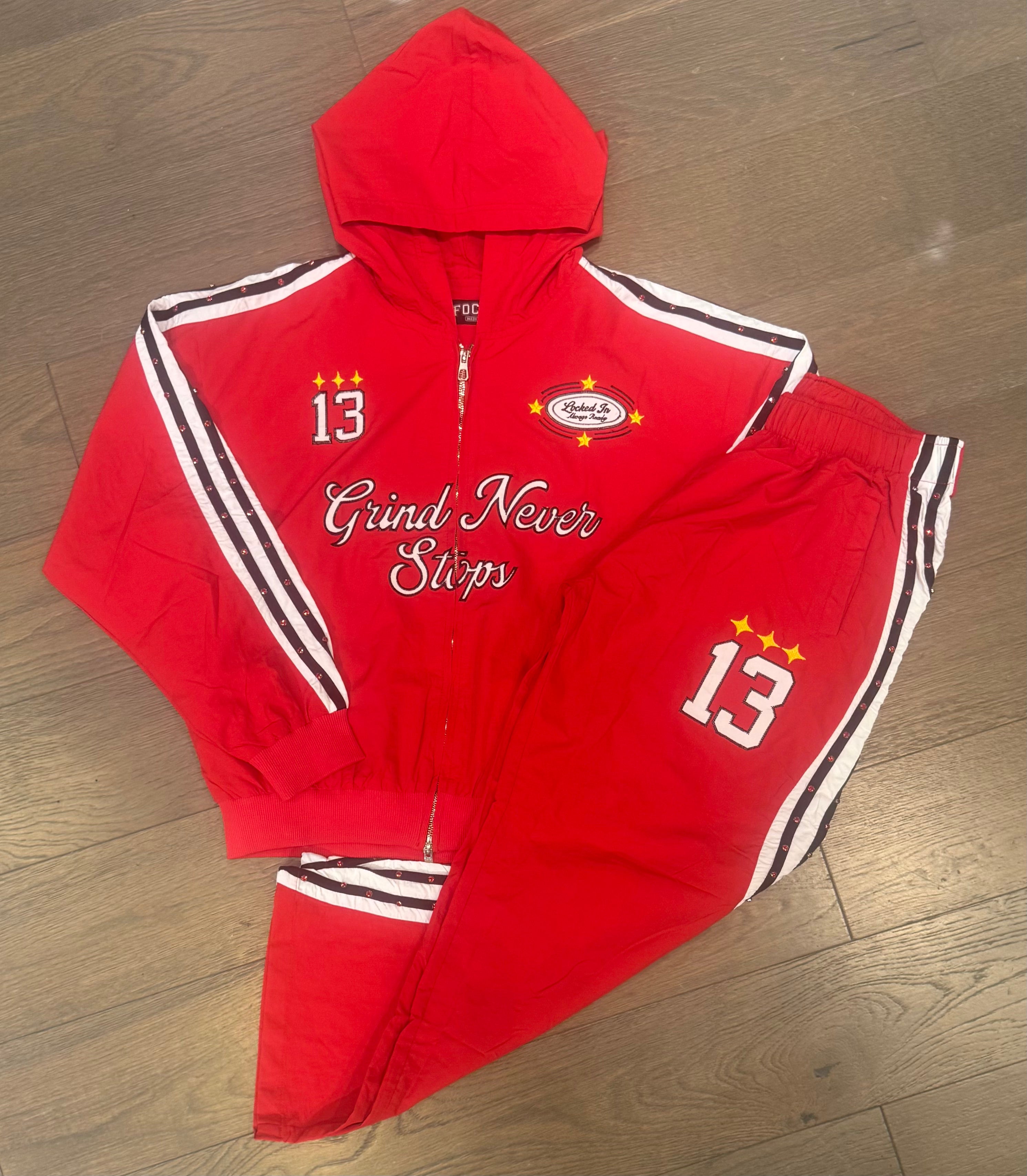 FOCUS Grind Never Stops Tracksuit - RED