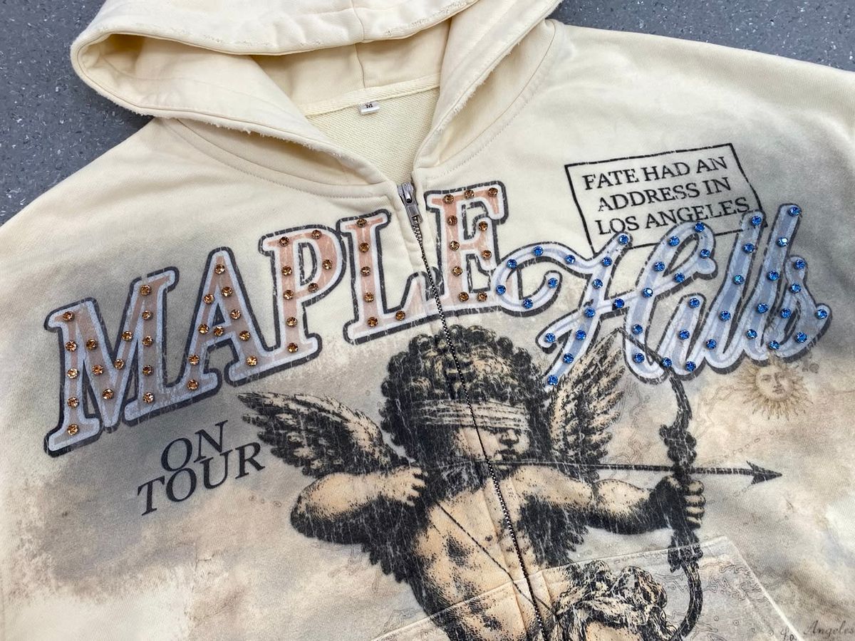 Space Ape Studios BLIND ANGEL ZIP UP HOODIE - Cream