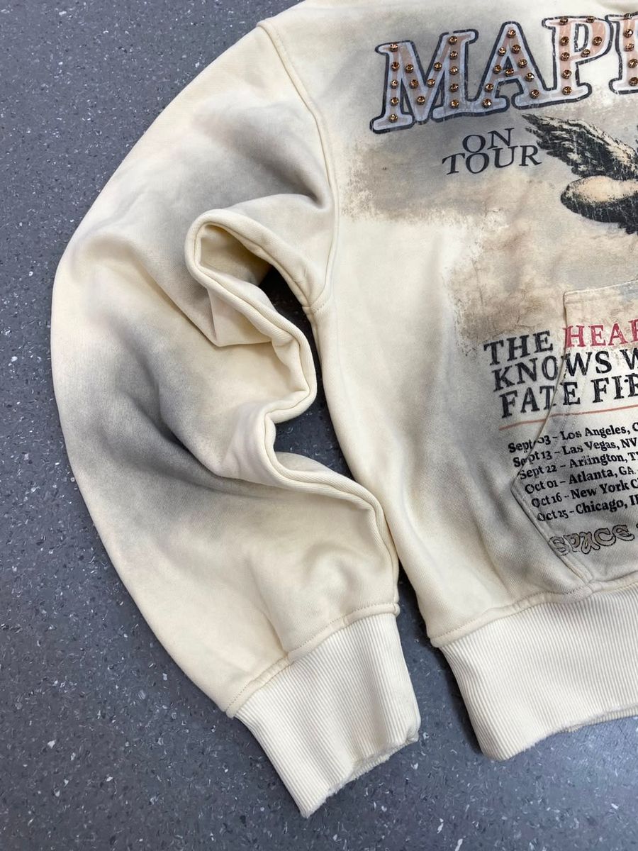 Space Ape Studios BLIND ANGEL ZIP UP HOODIE - Cream