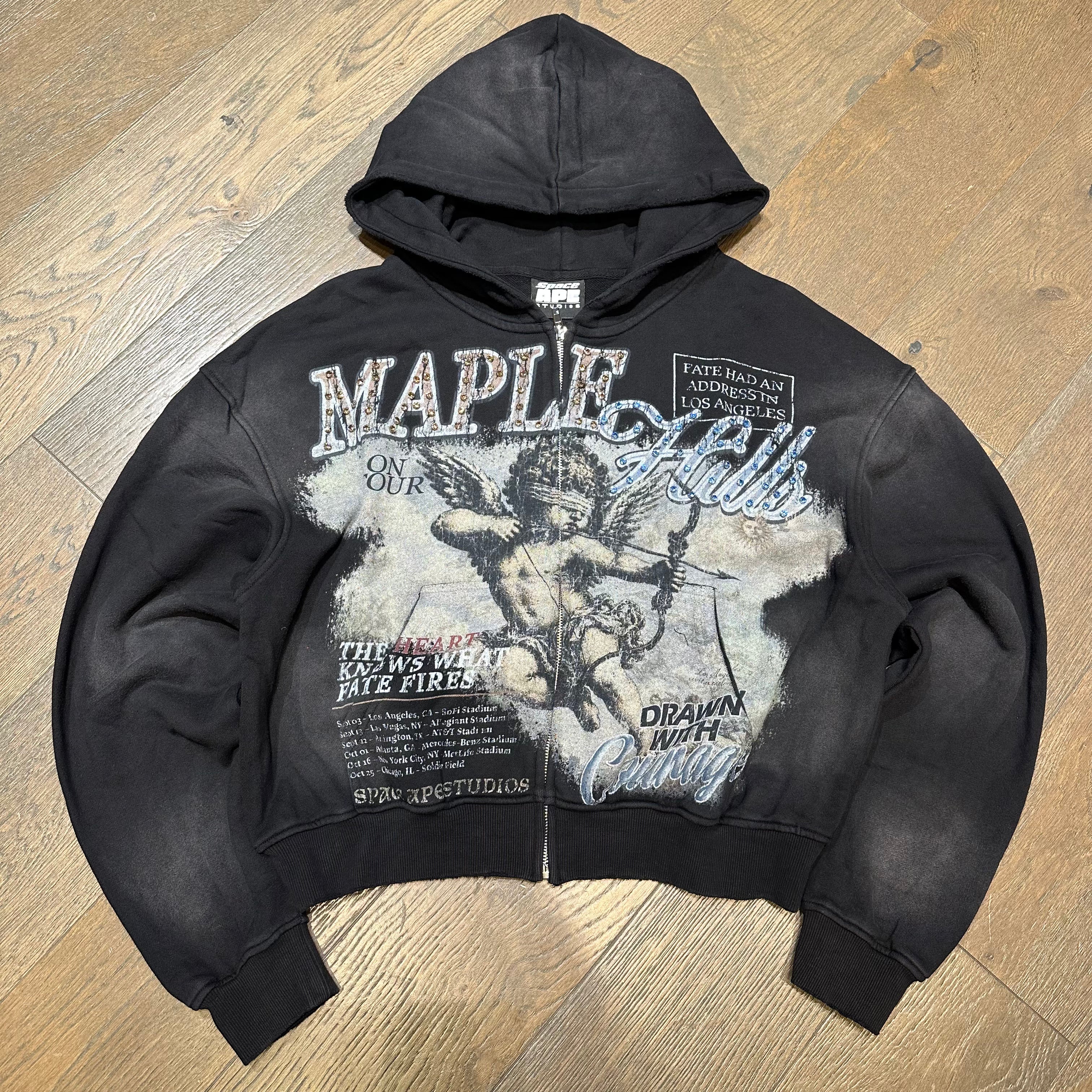 Space Ape Studios BLIND ANGEL ZIP UP HOODIE - Black