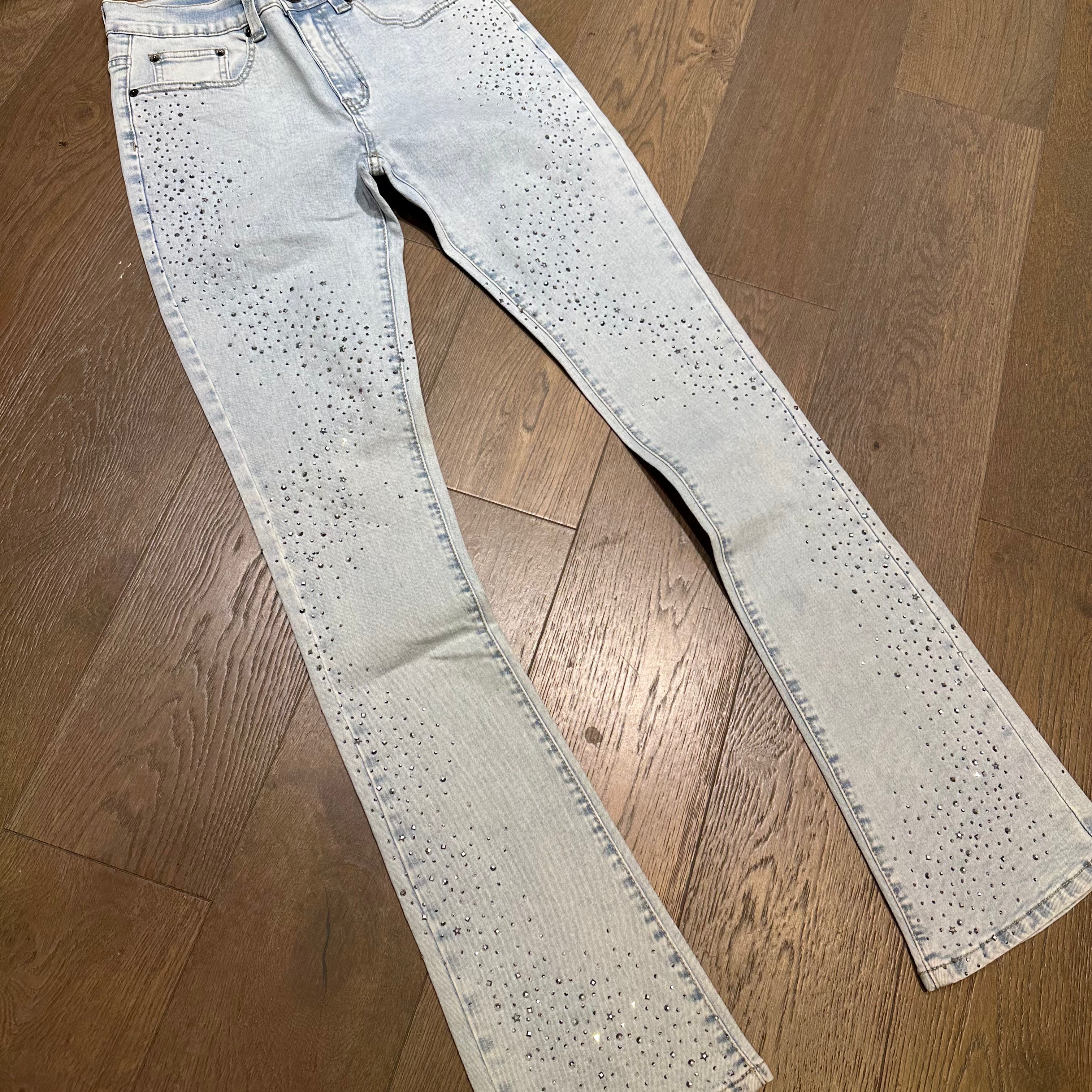Concept Starlight Stacked Jeans - Light Blue