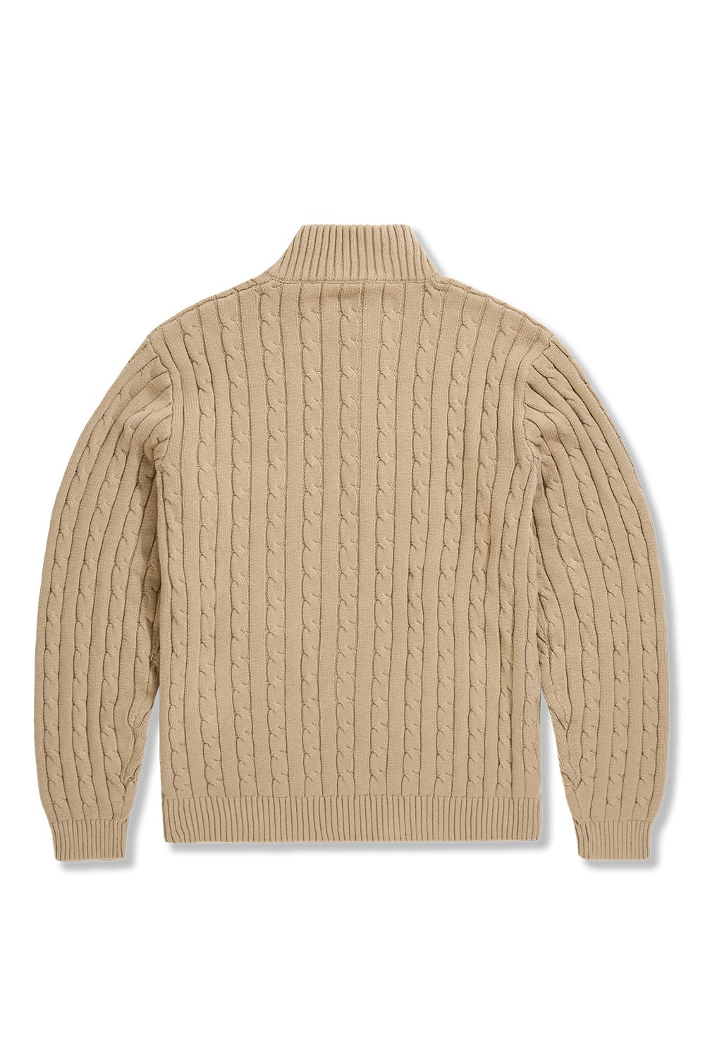 Jordan Craig Montauk Quarter Zip Cable Knit Sweater - Mocha
