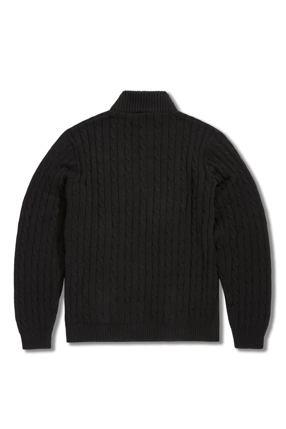 Jordan Craig Montauk Quarter Zip Cable Knit Sweater - Black