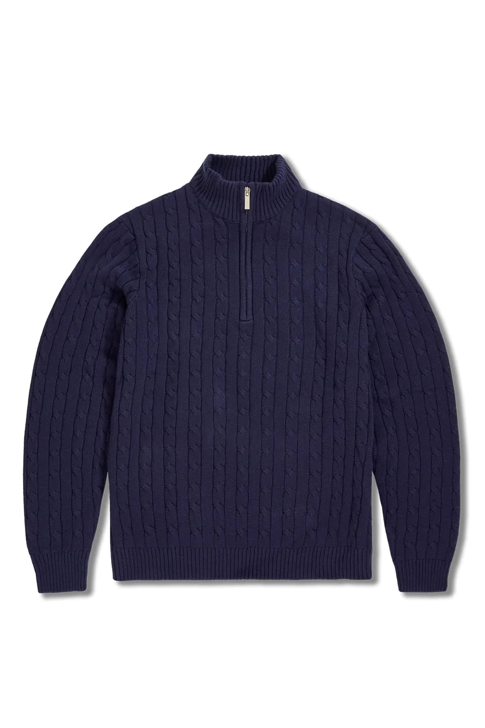 Jordan Craig Montauk Quarter Zip Cable Knit Sweater - Navy