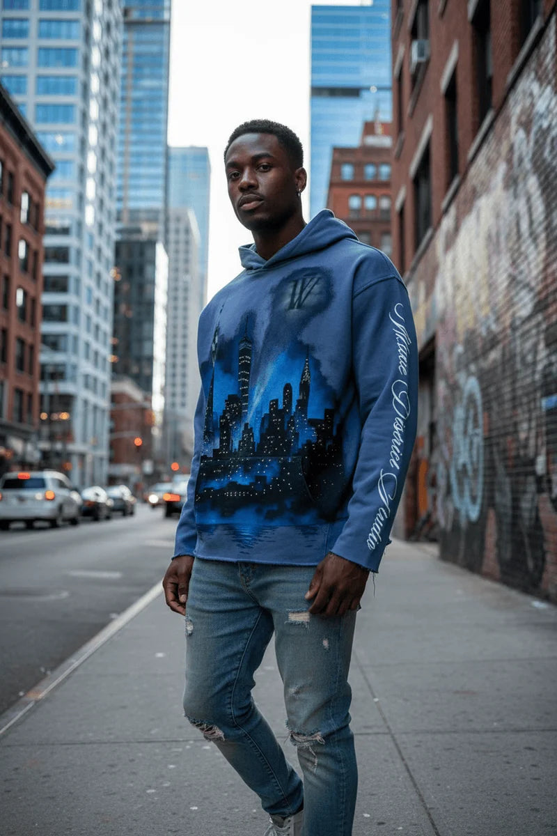 Wave District Studio Gotham Hoodie - Blue