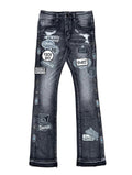 Vicious PREMIUM FLARE DENIM WITH PATCHES ALL OVER