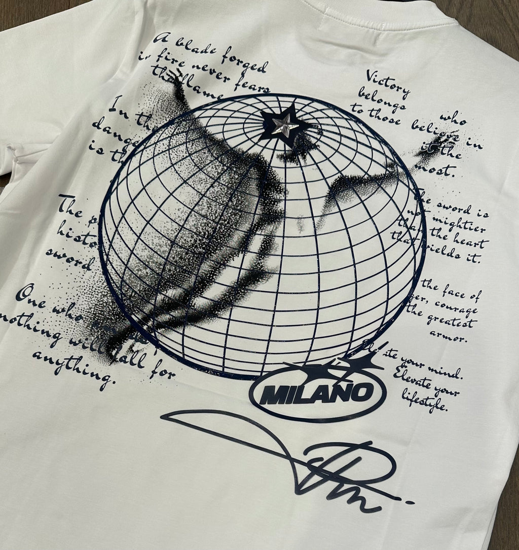 Premium Milano Elevate Your Mind Crew Neck Shirt White