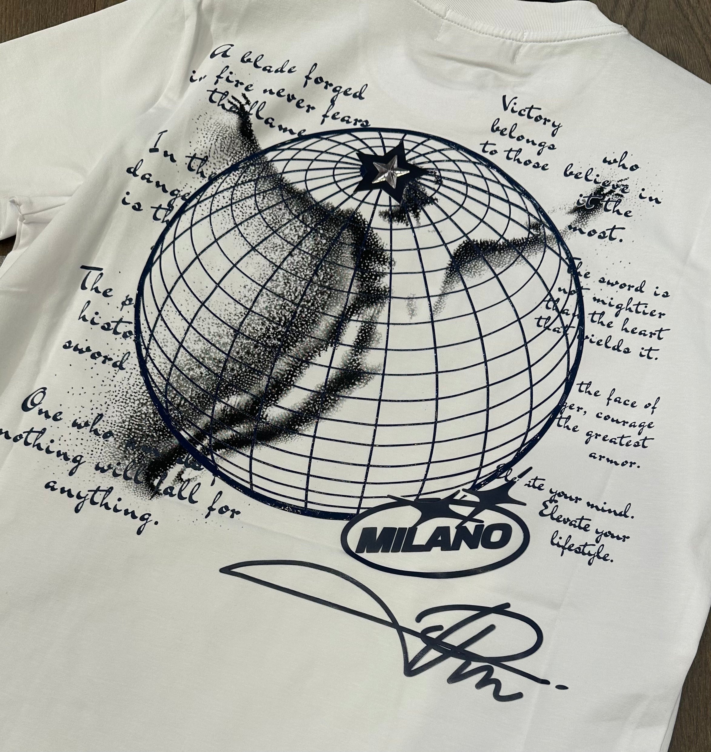 Premium Milano Elevate Your Mind Crew Neck Shirt White