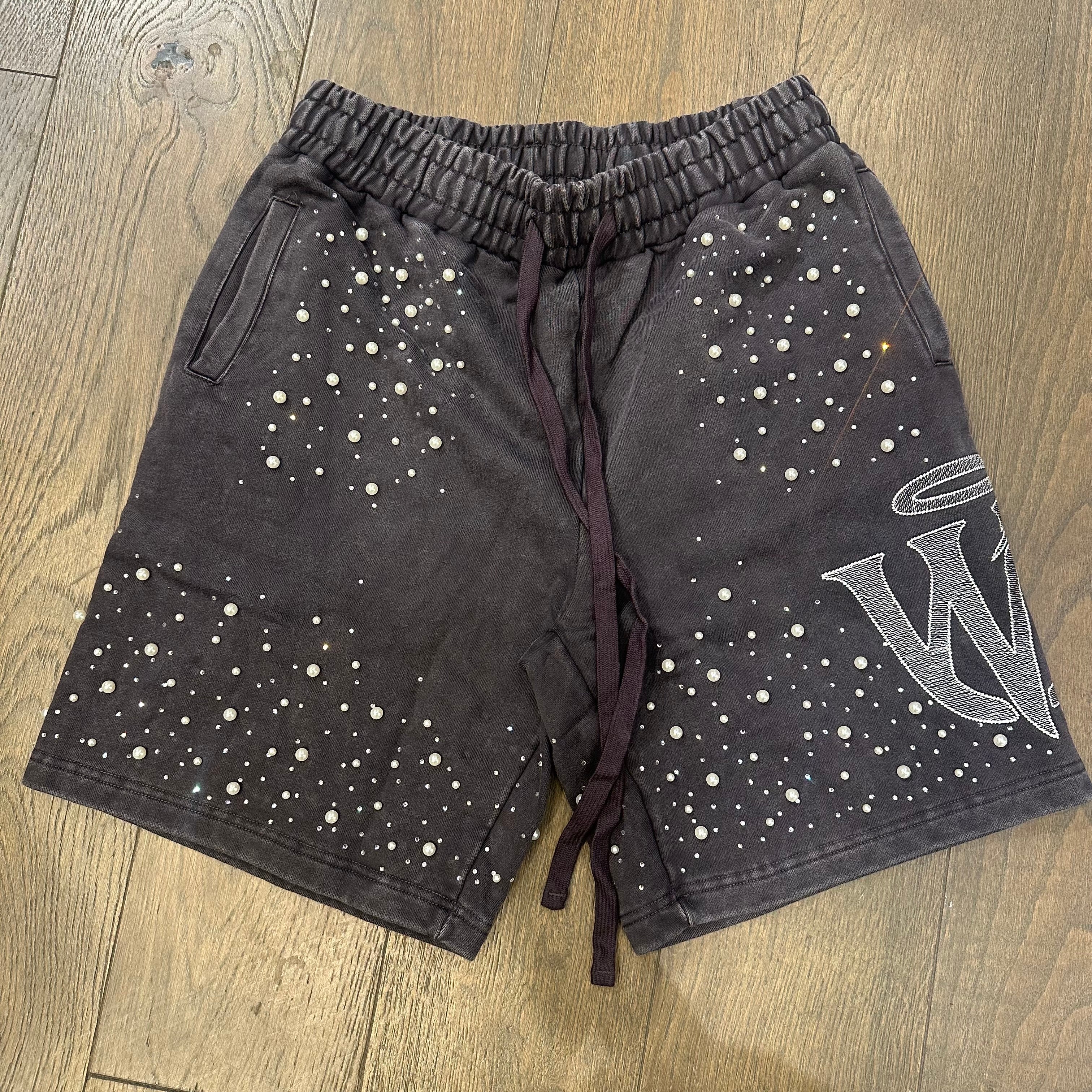 Mr. Wave WDS Studio Shorts With Pearls And Rhinestones - Grey