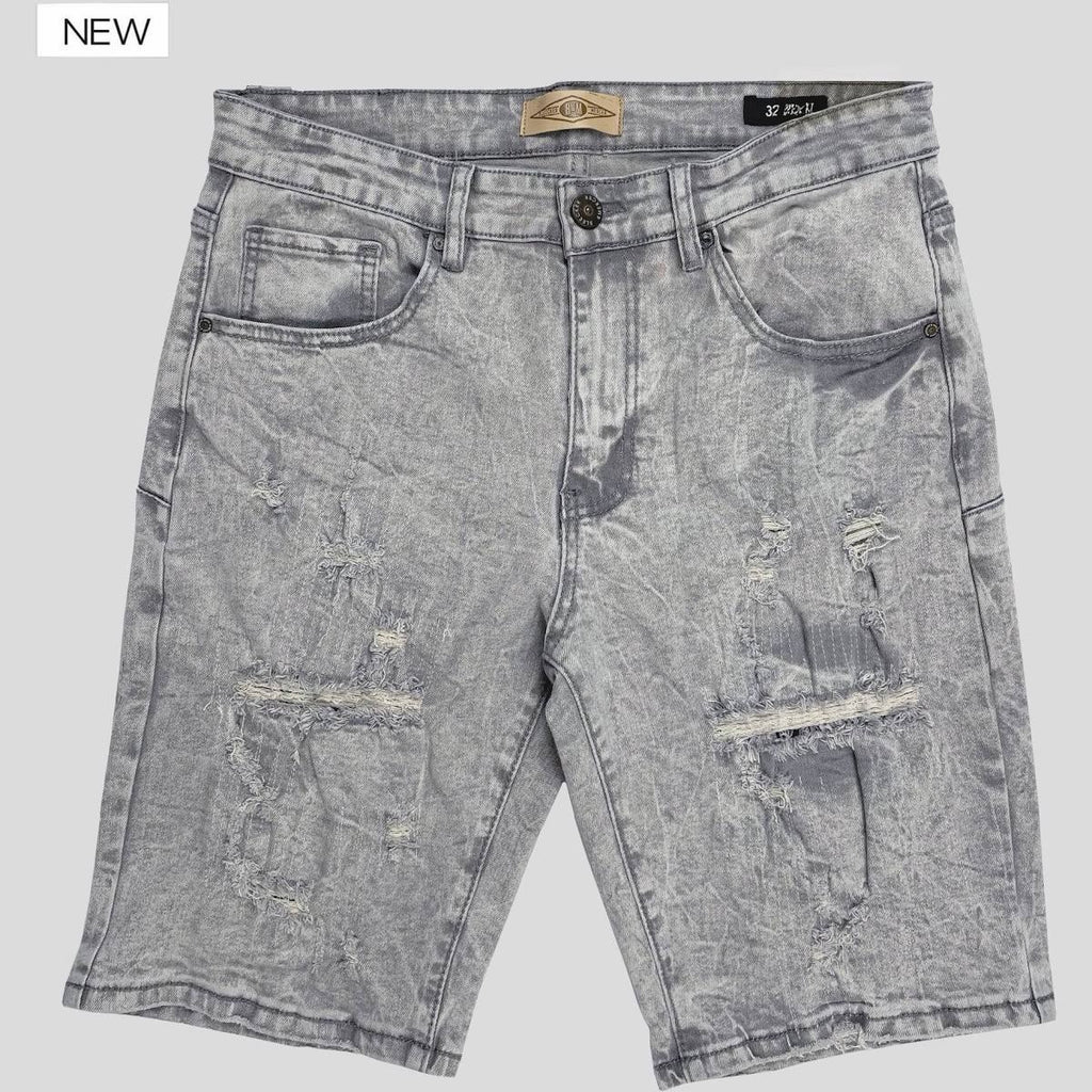 B&M Distressed Denim Shorts - Grey