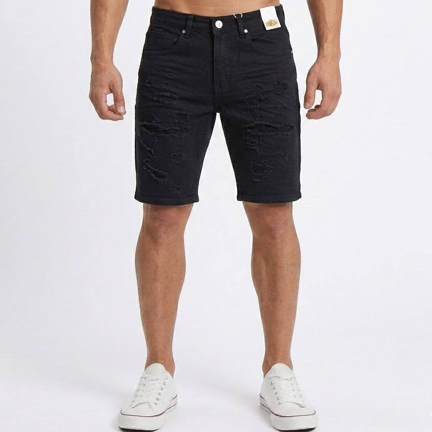 B&M Distressed Denim Shorts - Jet Black