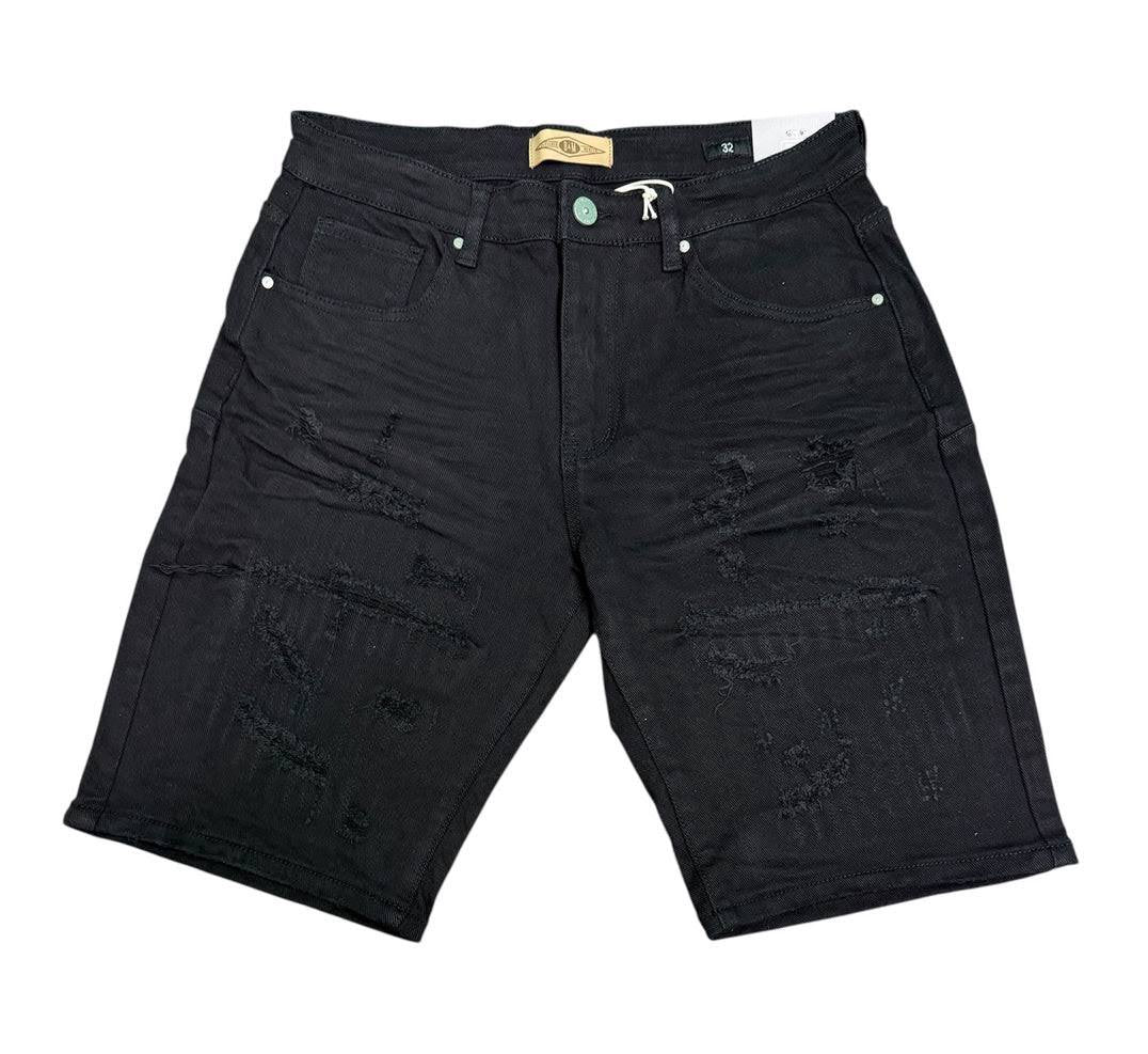 B&M Distressed Denim Shorts - Jet Black