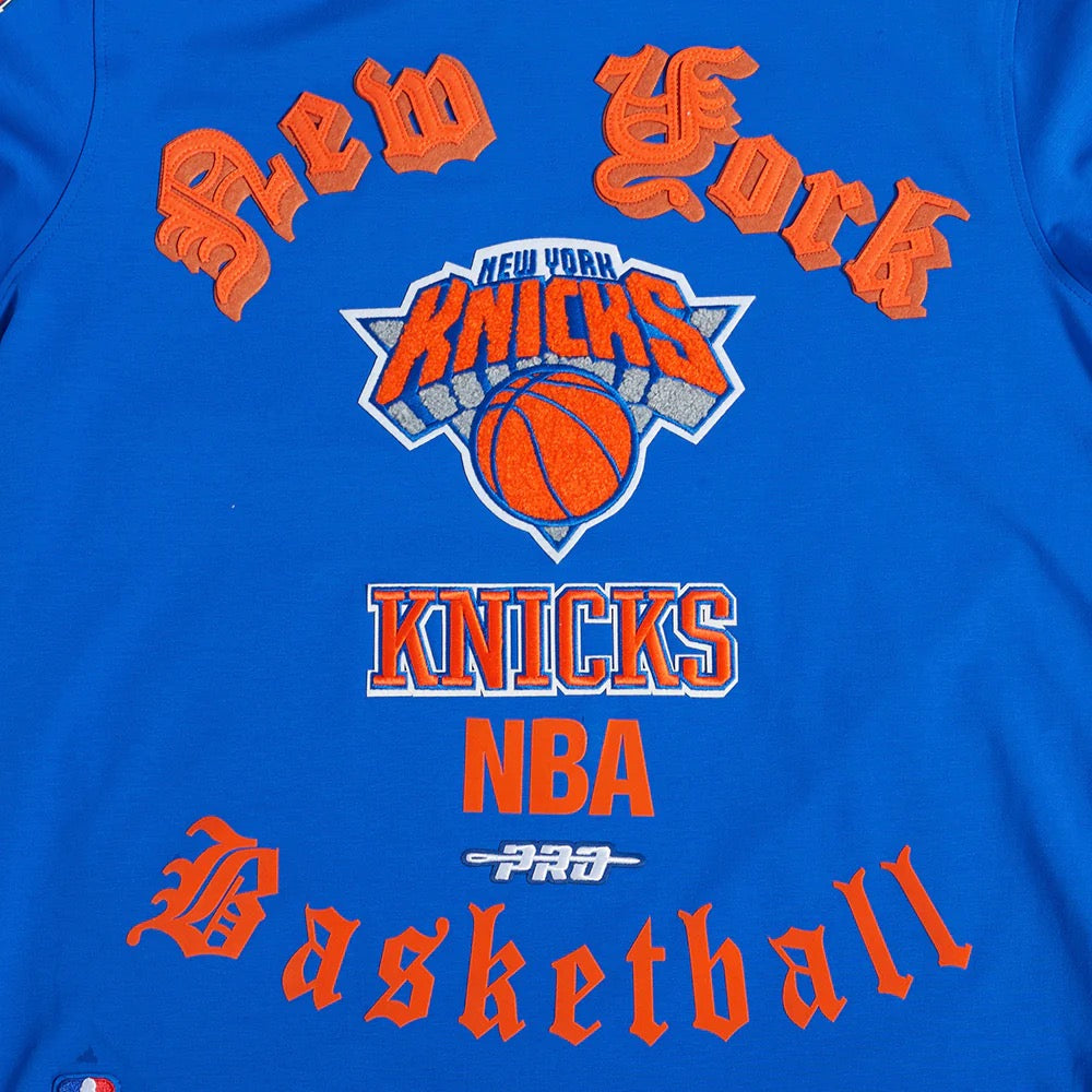 PRO STANDARD NBA NEW YORK KNICKS OLD ENGLISH MEN'S TEE - Royal Blue